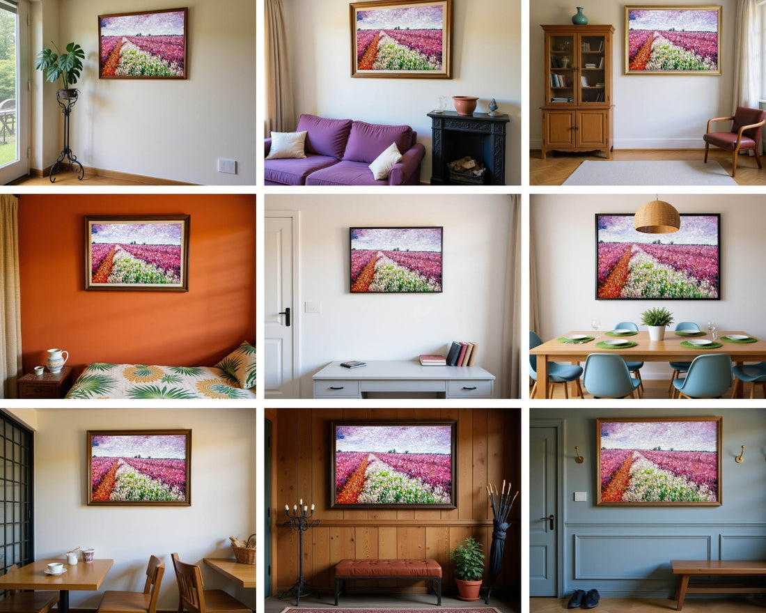 Path Through the Blooms: Transforming Spaces with George Miller's Textured Oil Painting