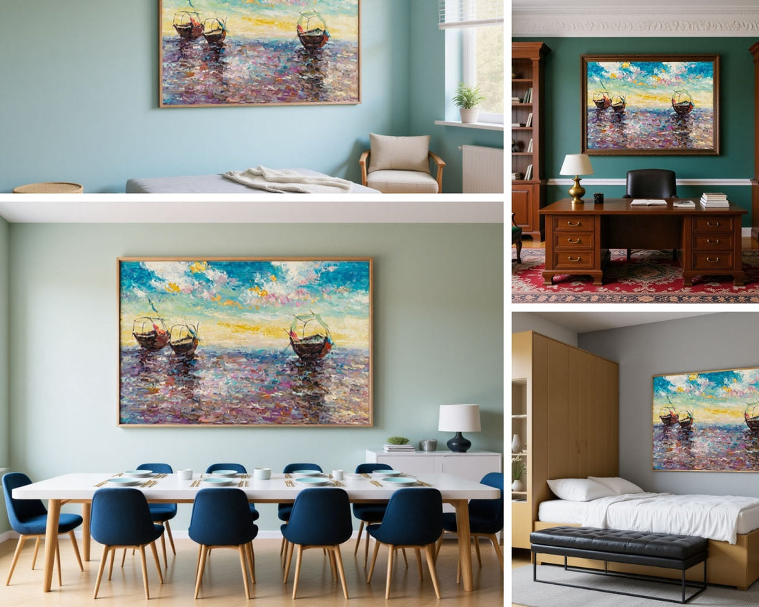 From Minimalist to Classic: The Versatility of ‘Serene Boats at Sunrise’