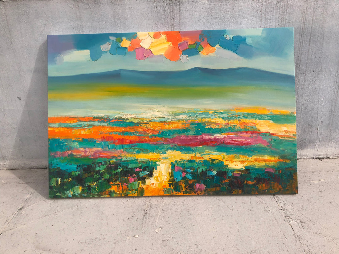 So excited to share that this vibrant landscape painting has found a new home!