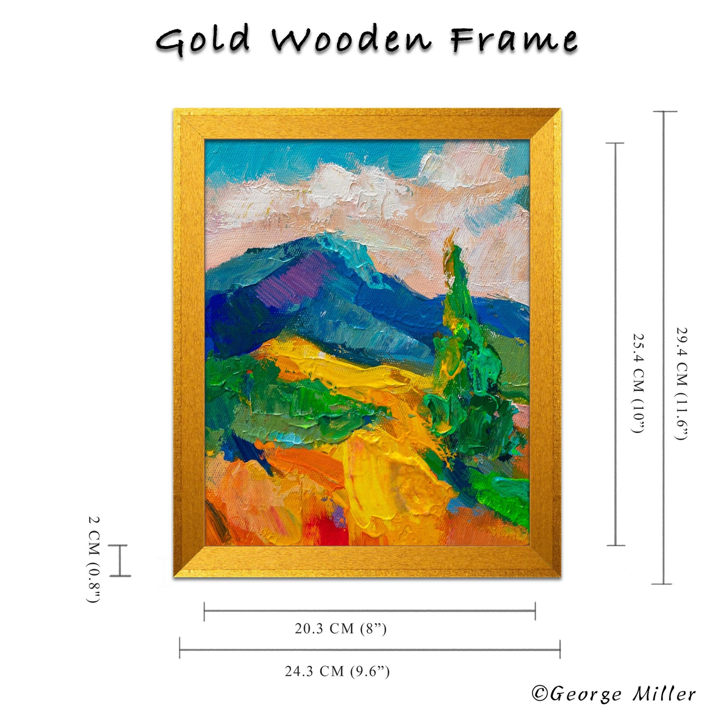 Tuscan Hillside Reverie - Modern Expressionist Oil Painting Tuscan Scene Textured Art Small Canvas - GeorgeMillerArt