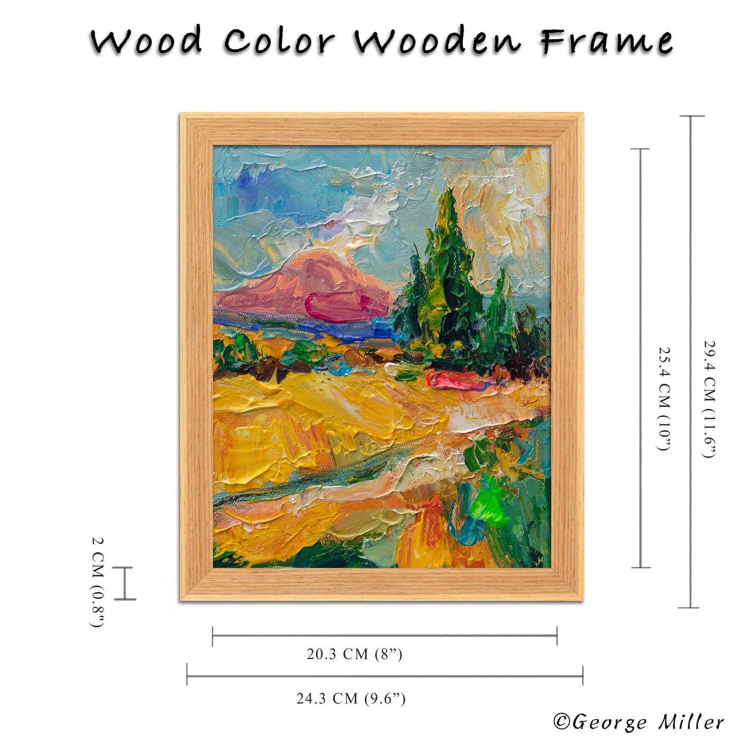 Golden Hour Majesty - Textured Landscape Painting, Sunset Scene, Evergreen Trees, Palette Knife Art, Original - GeorgeMillerArt
