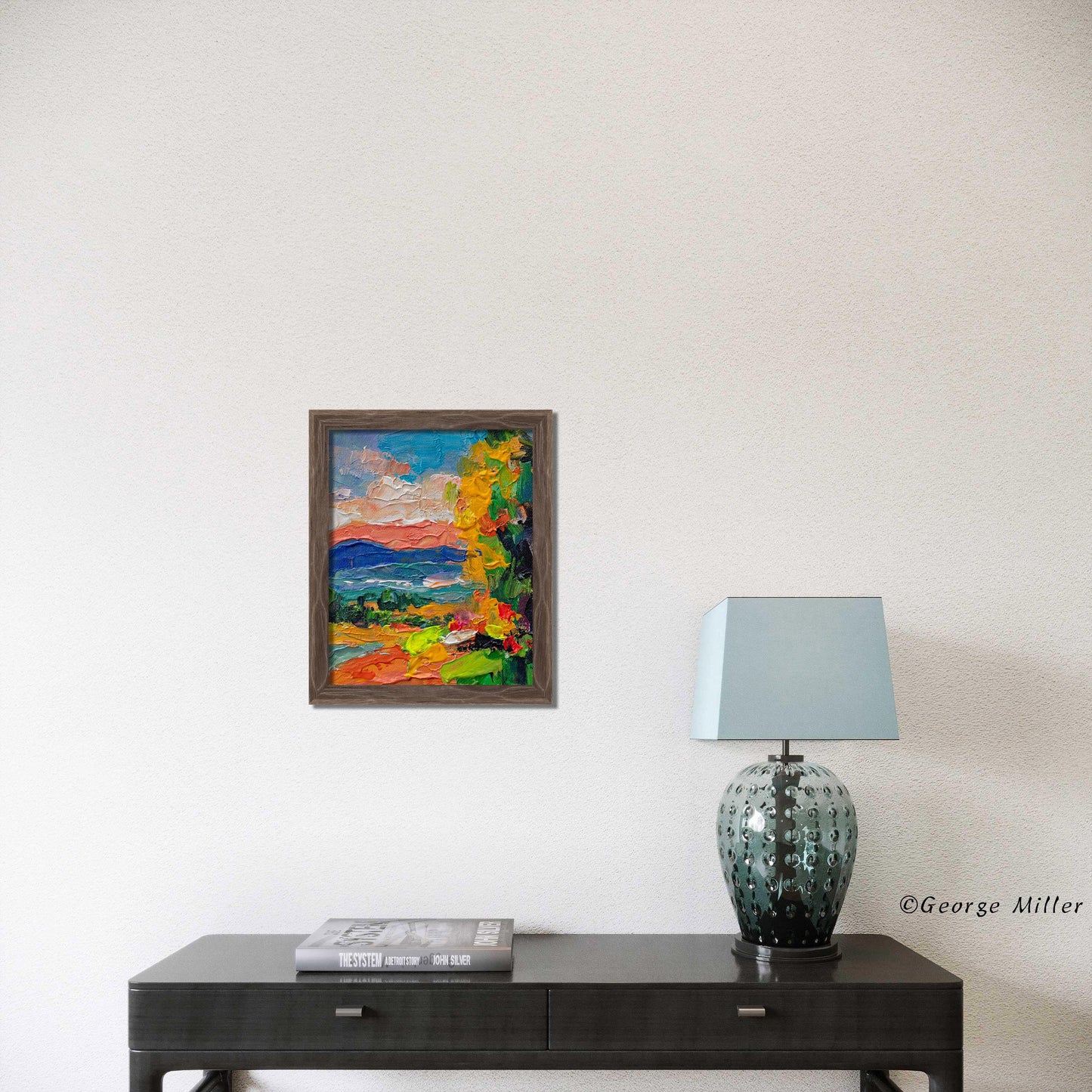 Sunset Tapestry: An Original Impasto Landscape Painting - Fiery Sunset Painting, Original Oil on Canvas, Impasto Landscape Art - GeorgeMillerArt
