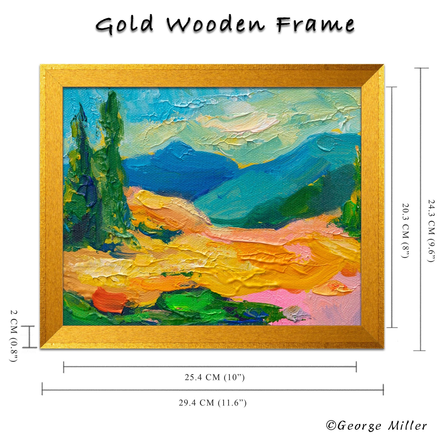 Original Oil Painting Abstract Landscape Modern Art Textured Cypress Valley 8x10 - GeorgeMillerArt