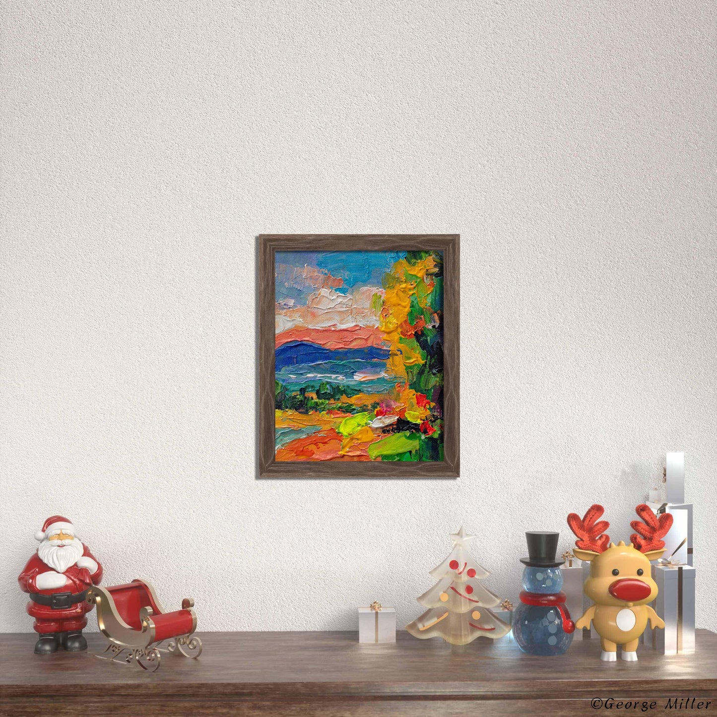 Sunset Tapestry: An Original Impasto Landscape Painting - Fiery Sunset Painting, Original Oil on Canvas, Impasto Landscape Art - GeorgeMillerArt