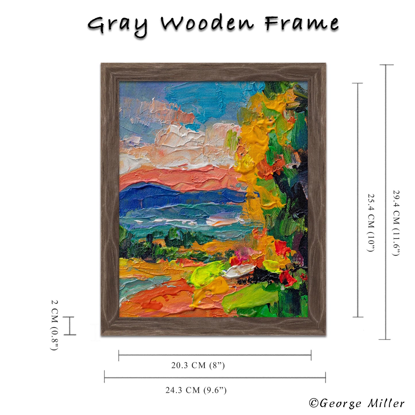 Sunset Tapestry: An Original Impasto Landscape Painting - Fiery Sunset Painting, Original Oil on Canvas, Impasto Landscape Art - GeorgeMillerArt