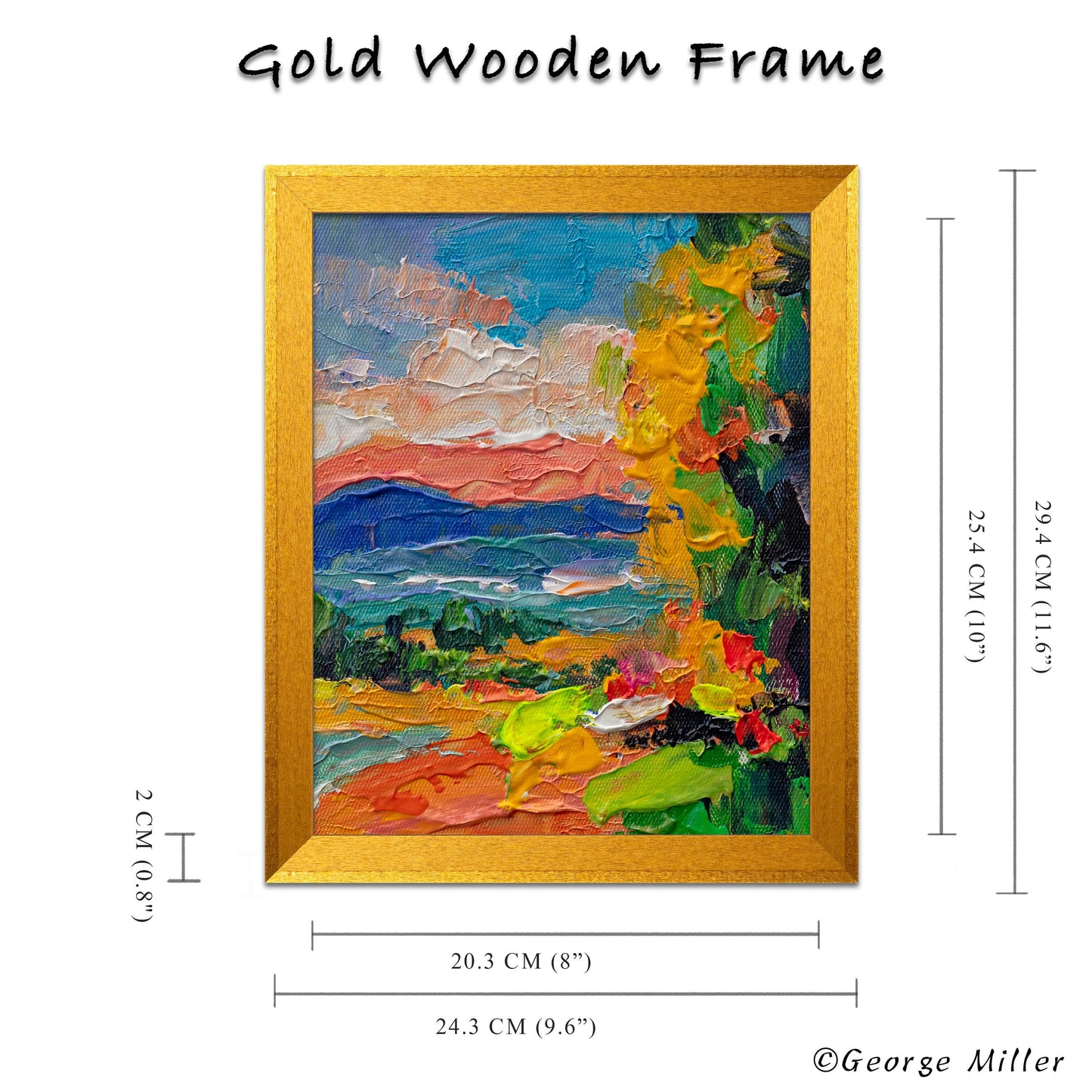 Sunset Tapestry: An Original Impasto Landscape Painting - Fiery Sunset Painting, Original Oil on Canvas, Impasto Landscape Art - GeorgeMillerArt