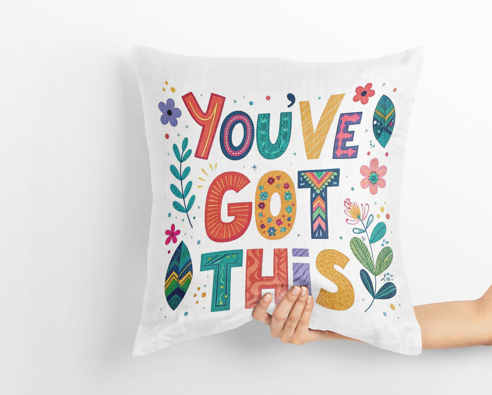 Positive Affirmation Throw Pillow - You've Got This Quote - Whimsical George Miller Design