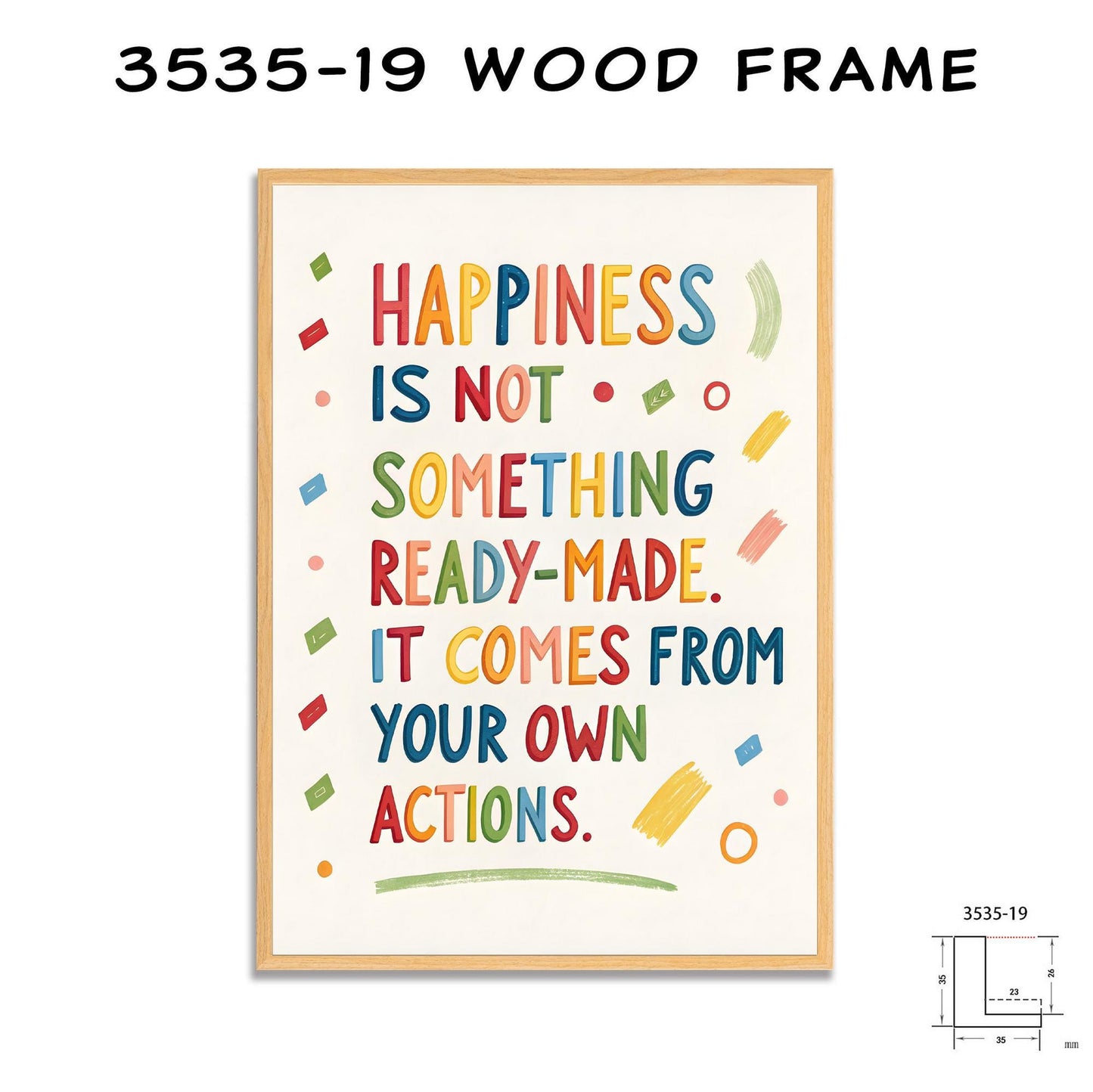 Happiness Typography Art | Colorful Inspirational Print | Motivational Quote | Home Decor | Canvas or Digital