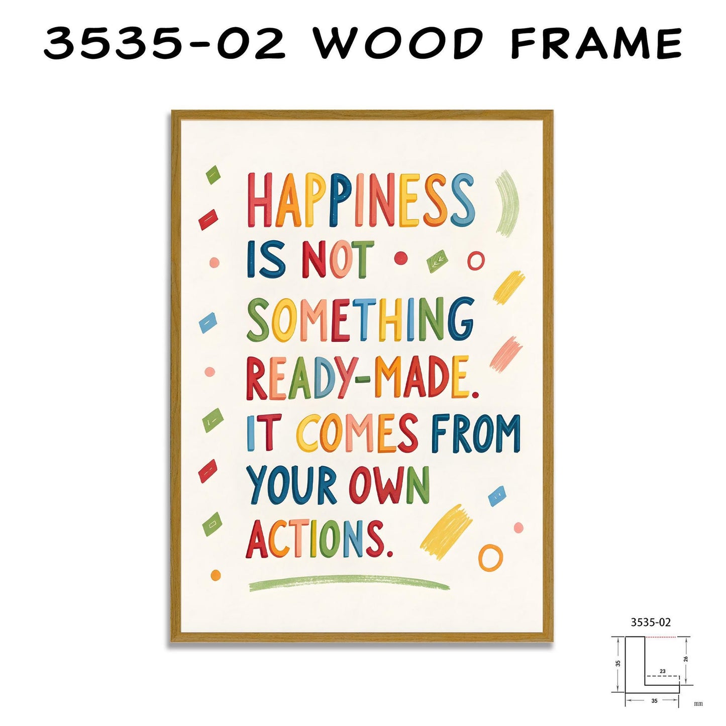 Colorful Quote Canvas | Happiness Inspiration | Modern Wall Art | Home Office Decor | Motivational Print