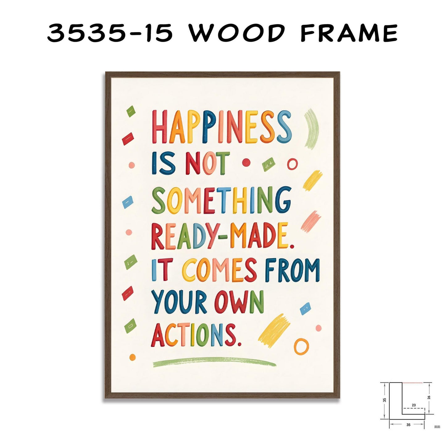 Inspirational Wall Decor | Happiness Typography | Colorful Quote Art | Home Office | Canvas or Digital Print