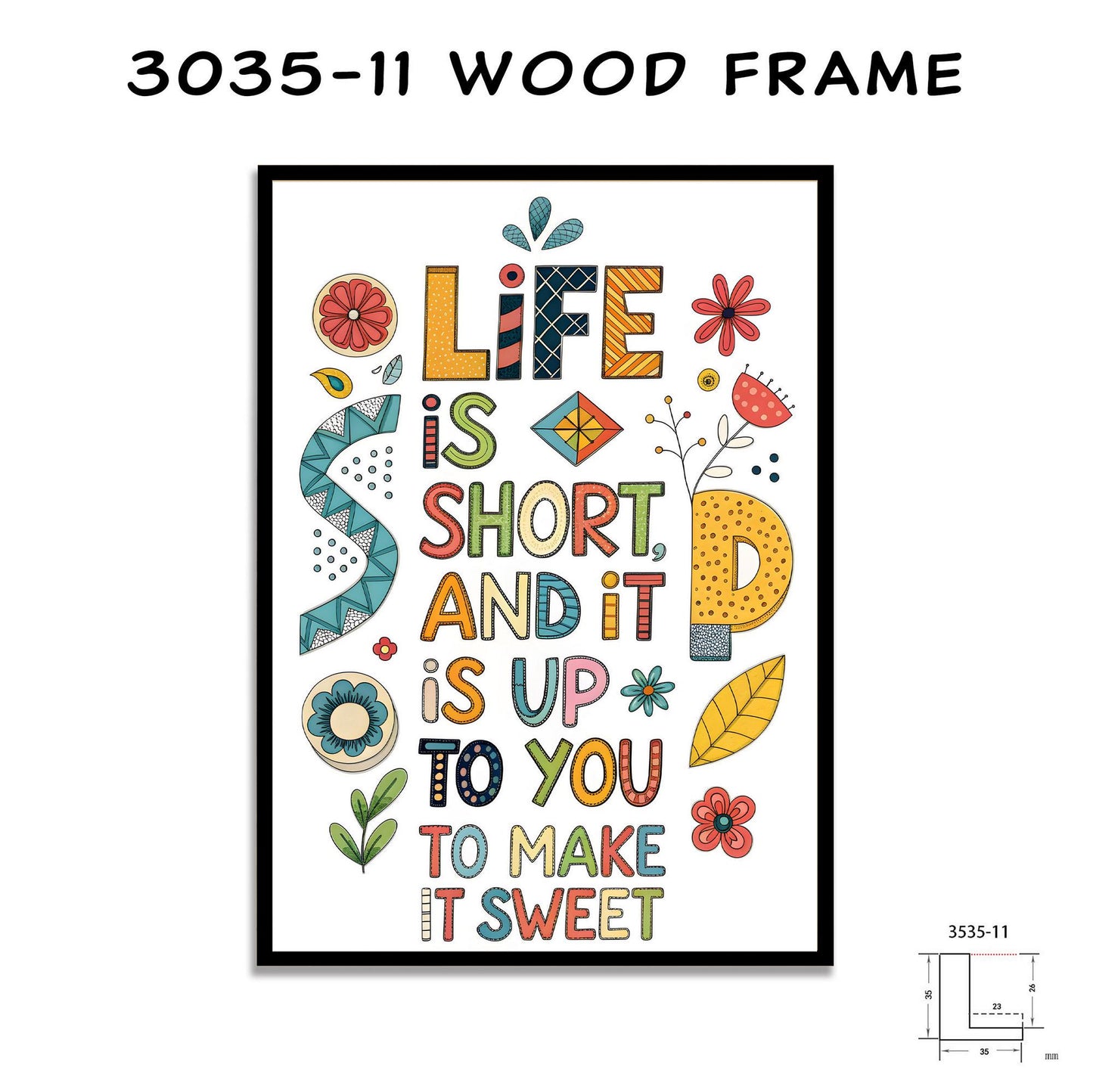 Motivational Digital Download - Life is Short Quote - Colorful Typography for Home Office