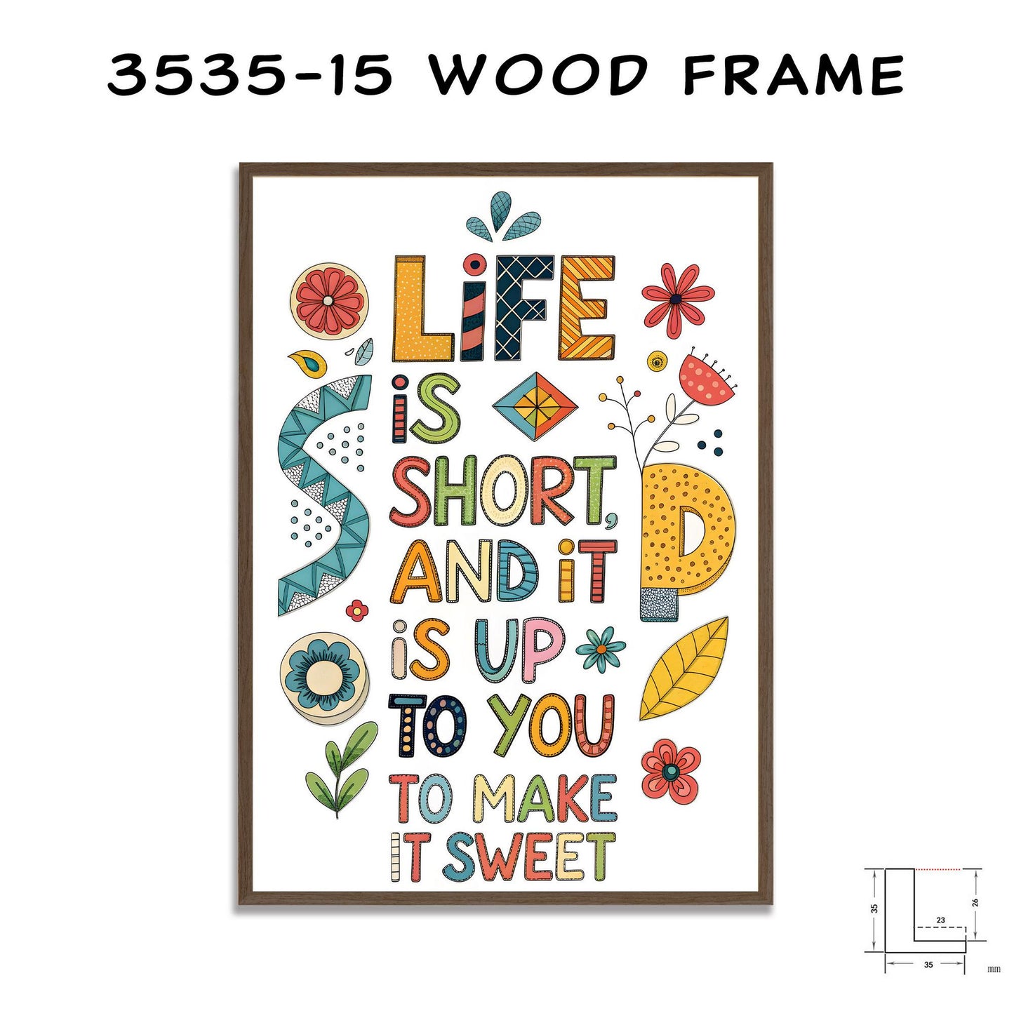 Inspirational Canvas Print - Make Life Sweet - Whimsical Wall Decor for Bedroom