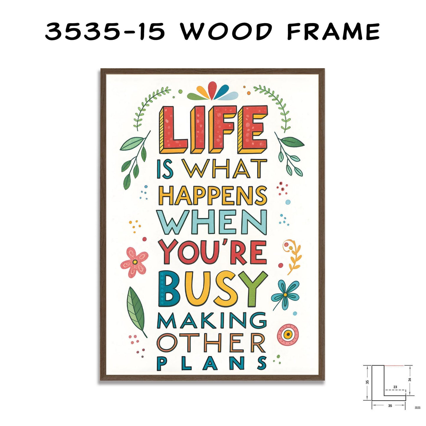 Home Office Motivation | Life Quote Art | Colorful Floral Print | Inspirational Decor | Canvas or Digital
