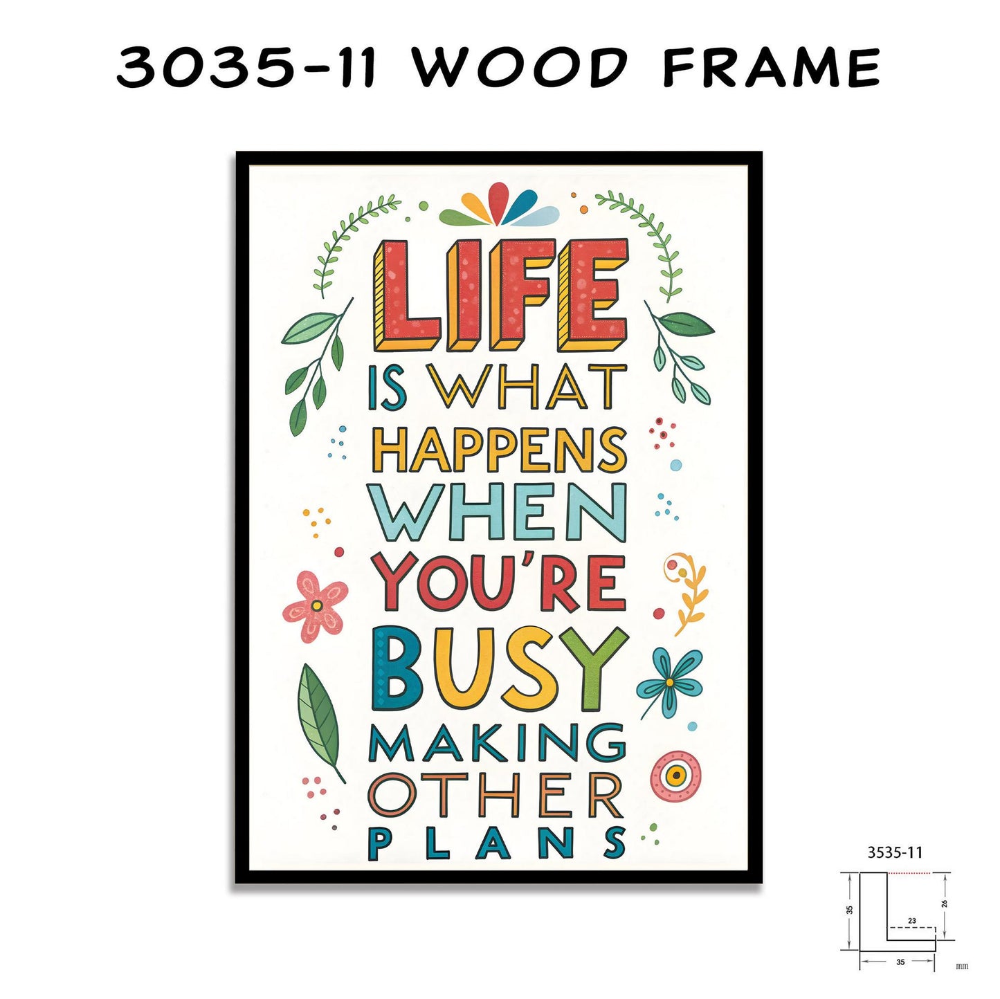 Colorful Quote Canvas | Life Inspiration | Modern Typography | Positive Wall Art | Home Decor Print