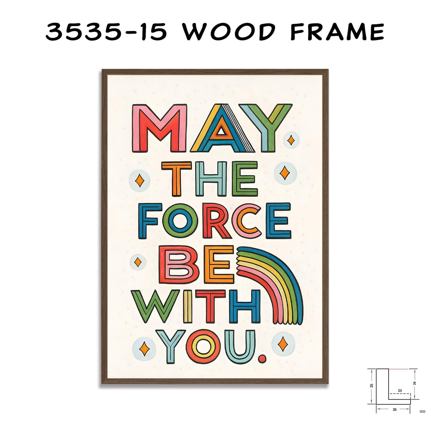 Vibrant Quote Canvas - Force Be With You - George Miller Pop Art Wall Decor