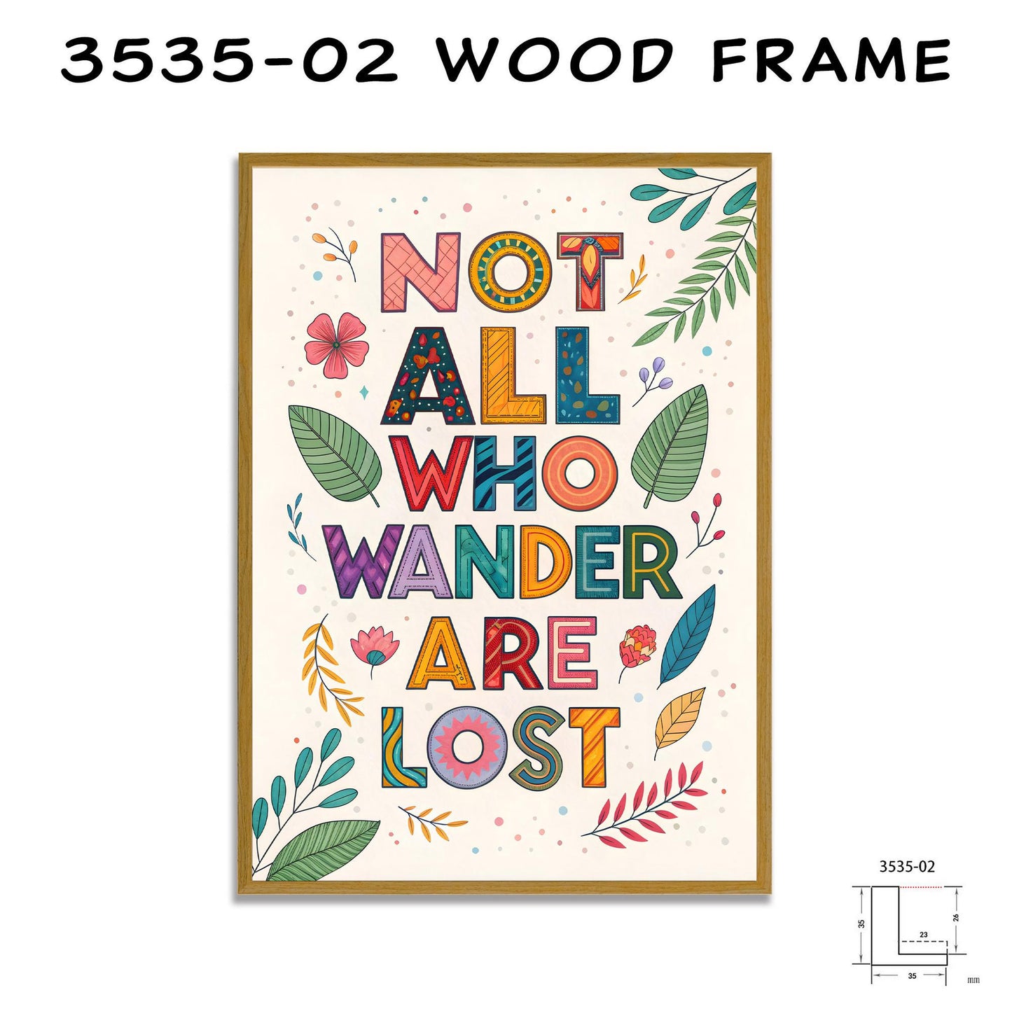 Motivational Wall Art | Wanderlust Quote Print | Colorful Botanical Typography | Home Office | Digital Download