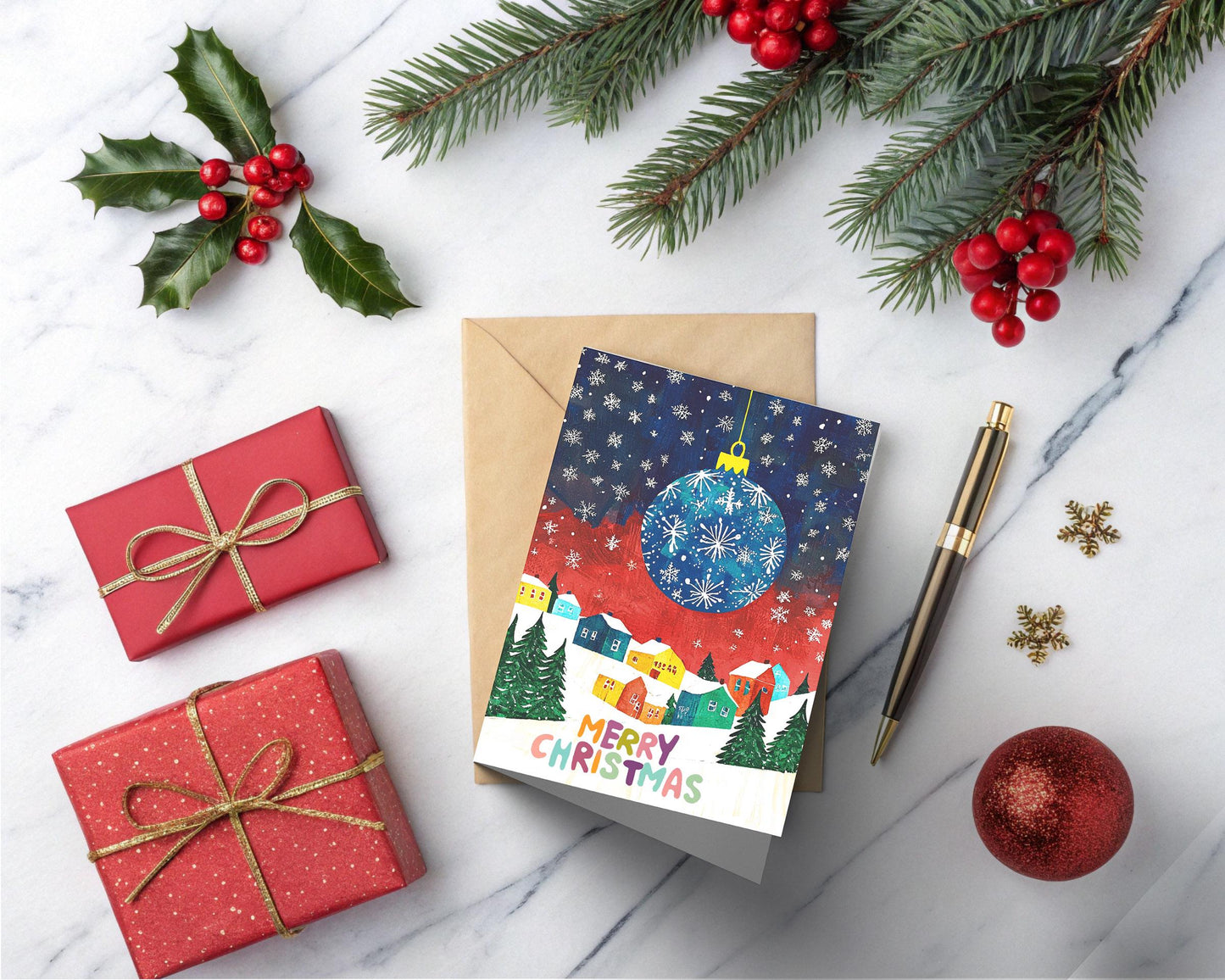 Artistic Holiday Card | George Miller Festive Design | Unique Christmas Illustration