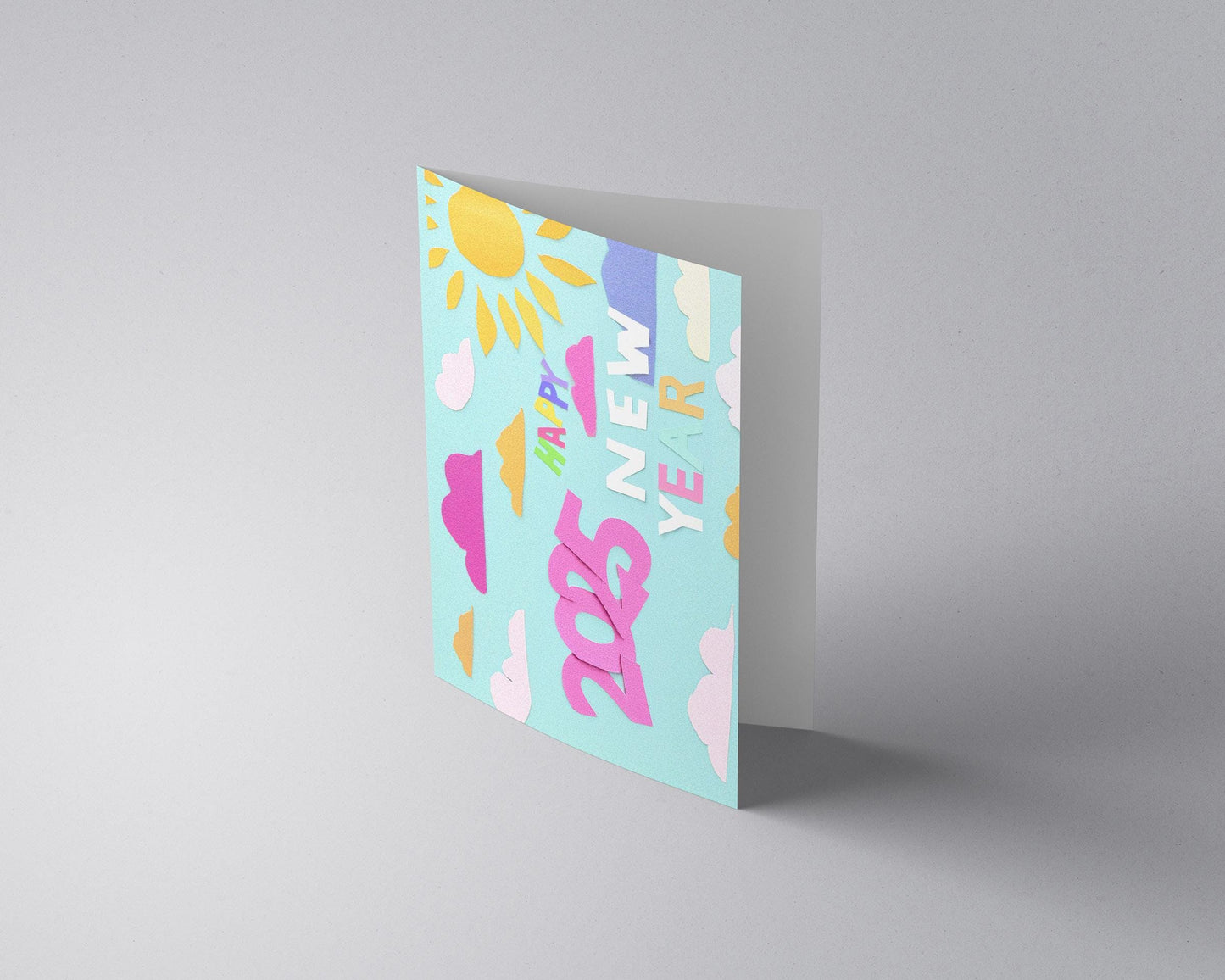 Playful 2025 Card | Modern New Year Greeting | Artistic Paper Cut | George Miller Design