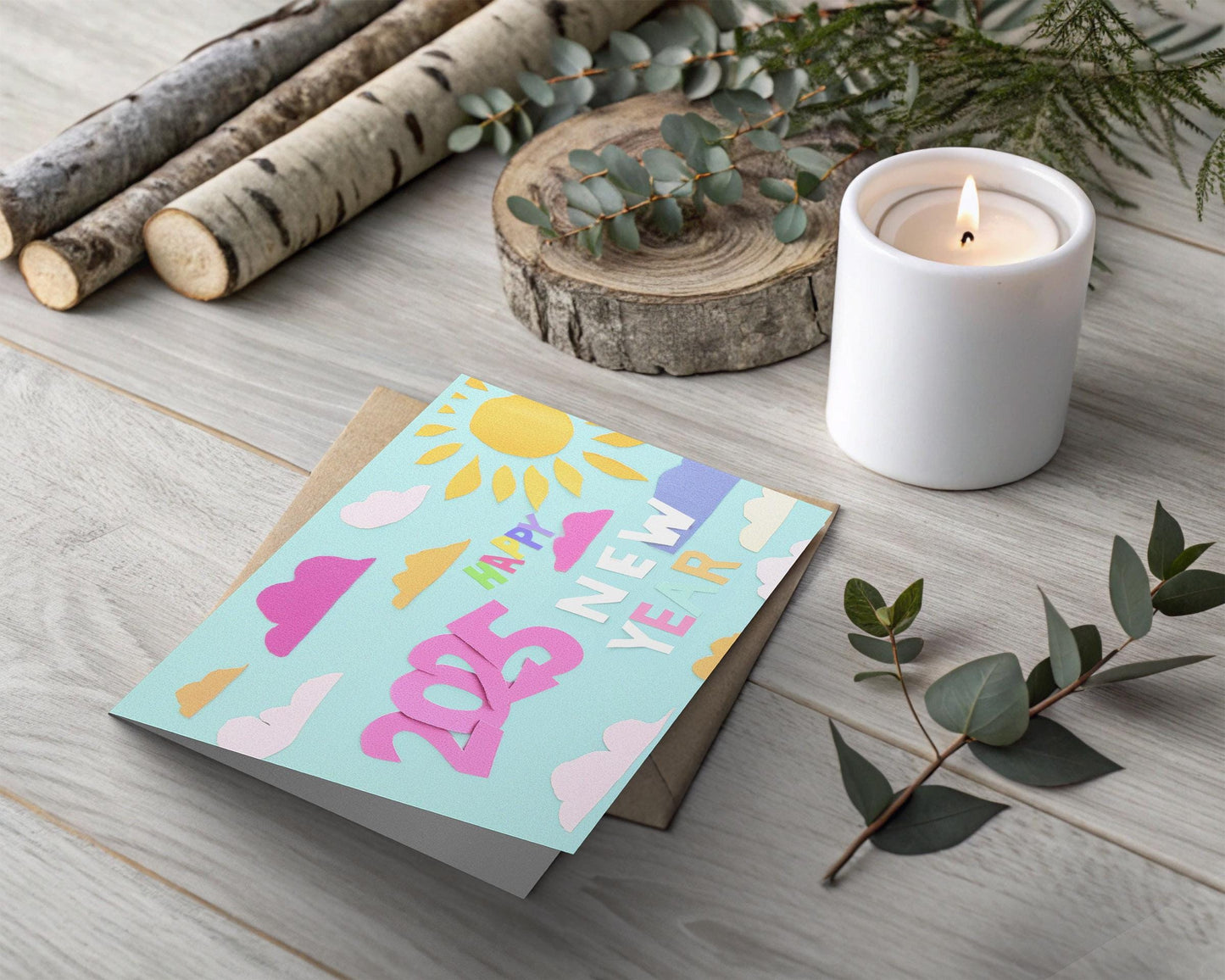 Optimistic 2025 Card | Playful New Year Design | Artistic Greeting | George Miller Artwork