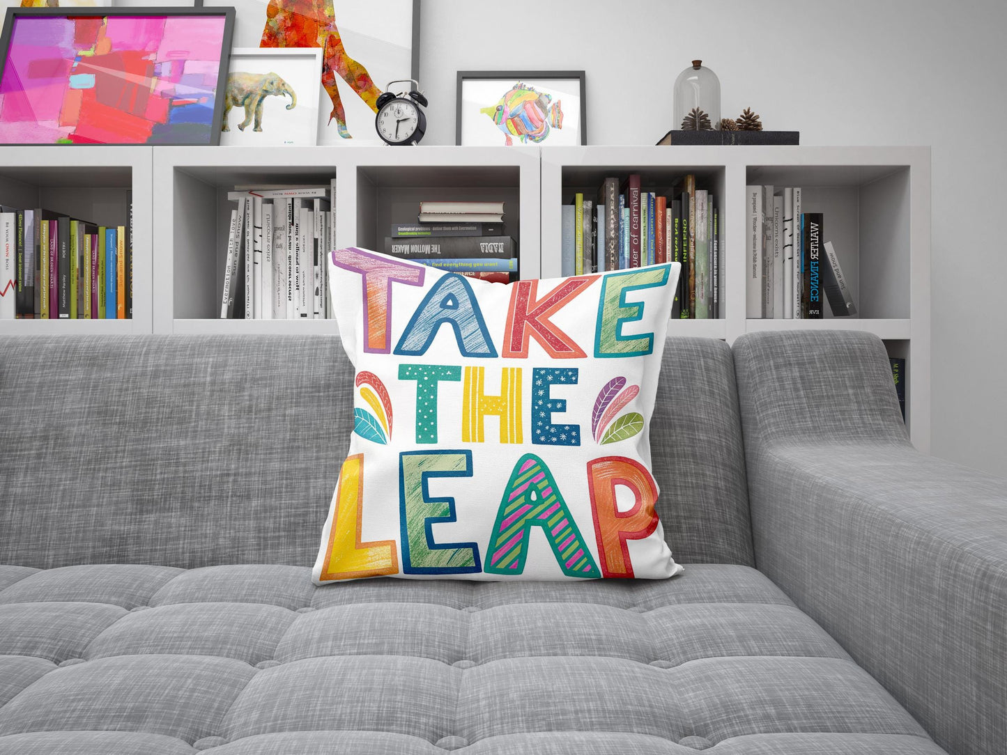 Inspirational Cushion | Colorful 'Take the Lead' Design | Positive Message Decor