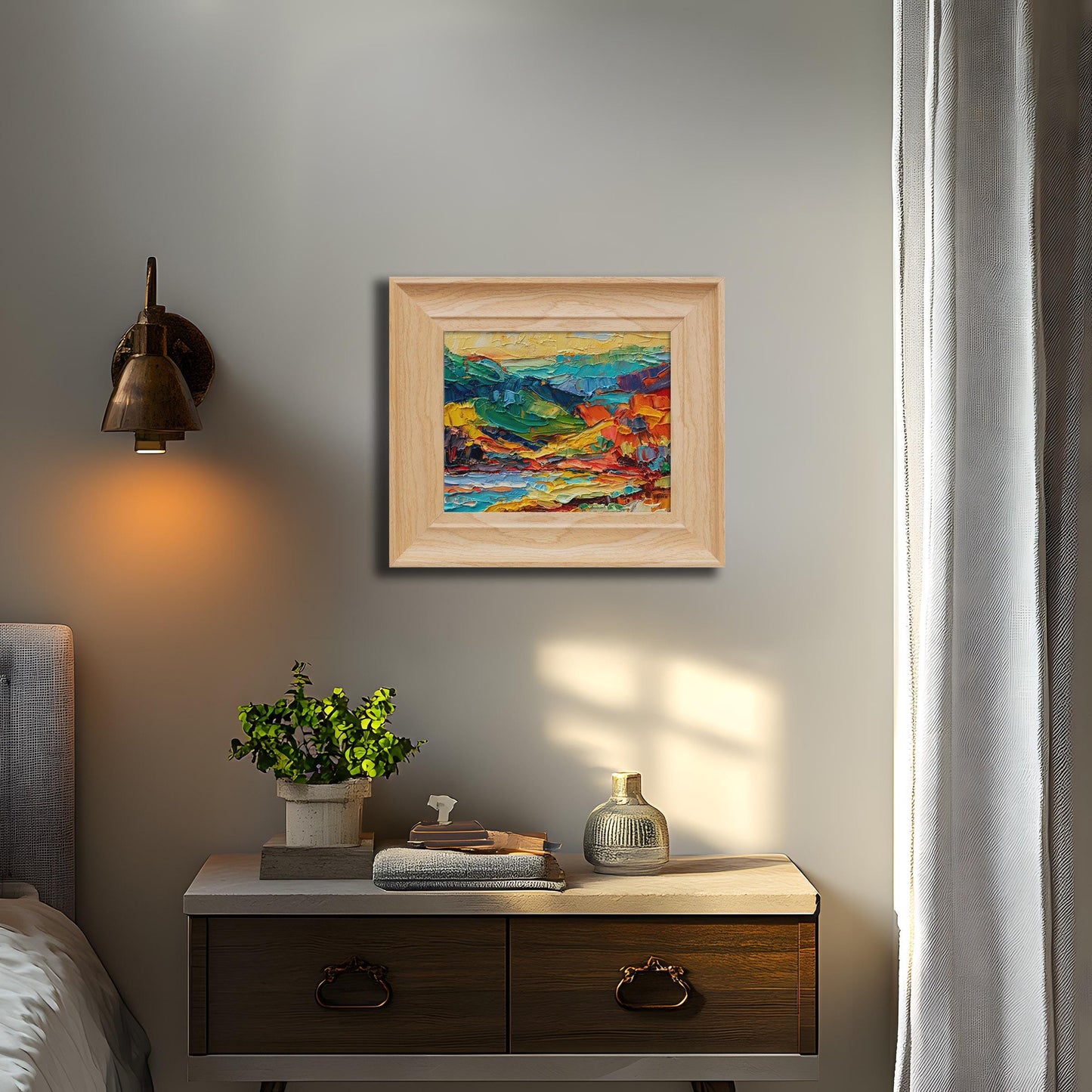Modern Art Original Oil Painting Colorful Landscape Textured Impasto Small Canvas George Miller