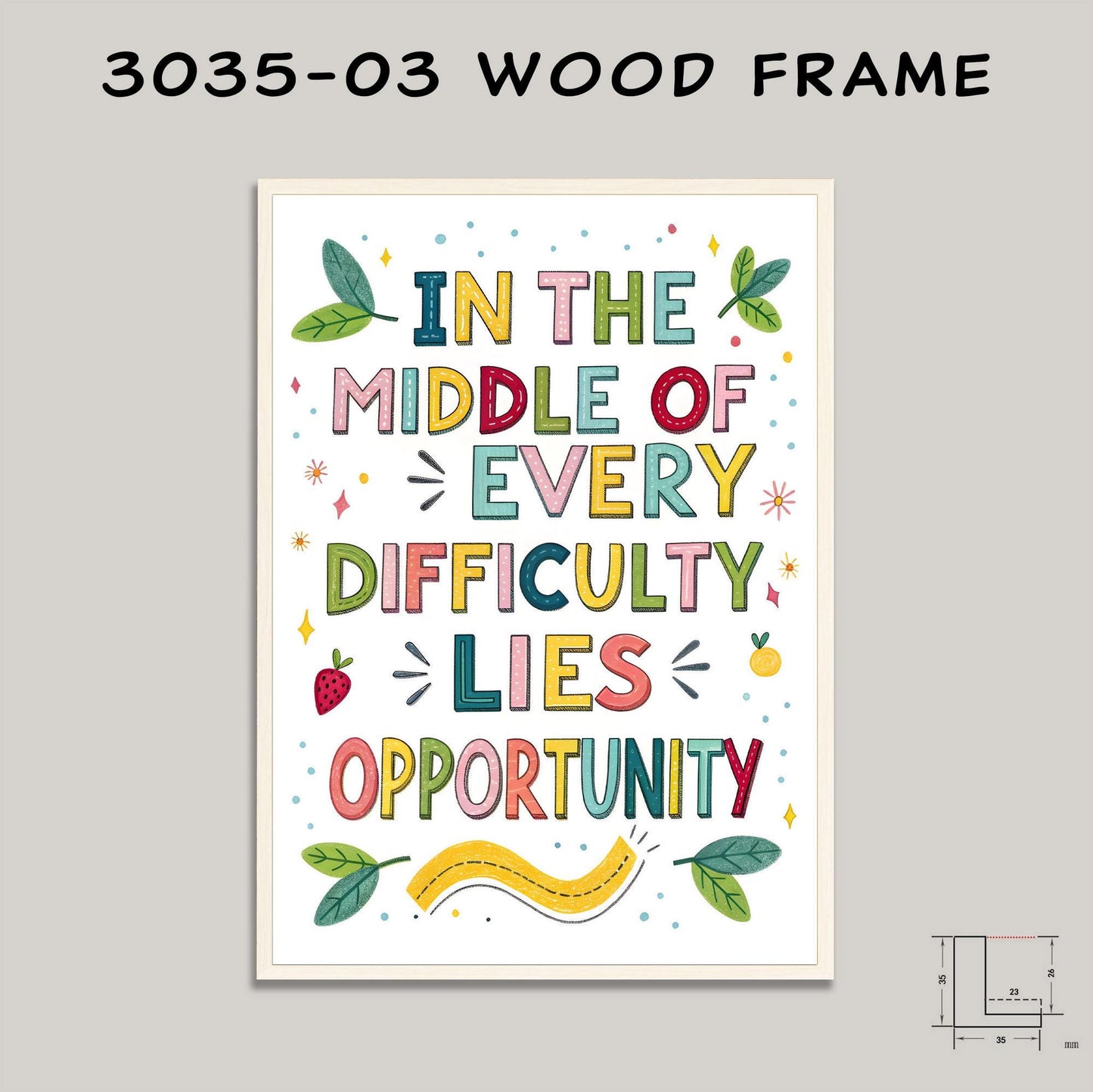 Motivational Wall Art - Opportunity Quote - Colorful Typography Print by George Miller