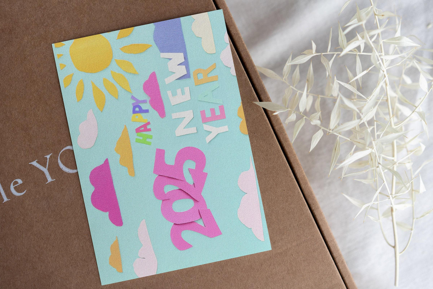 Cheerful 2025 Design | Artistic New Year Card | Paper Cut Style | George Miller Print