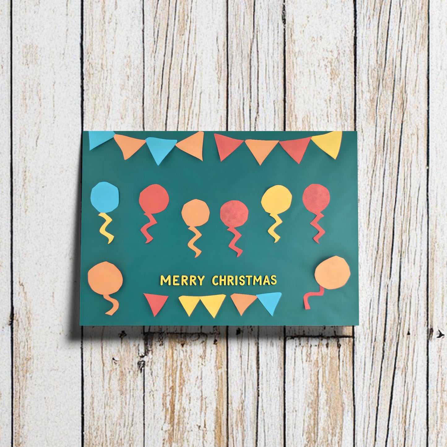 Playful Holiday Card Set | Paper Cut Out Style | Instant Download Christmas Greetings