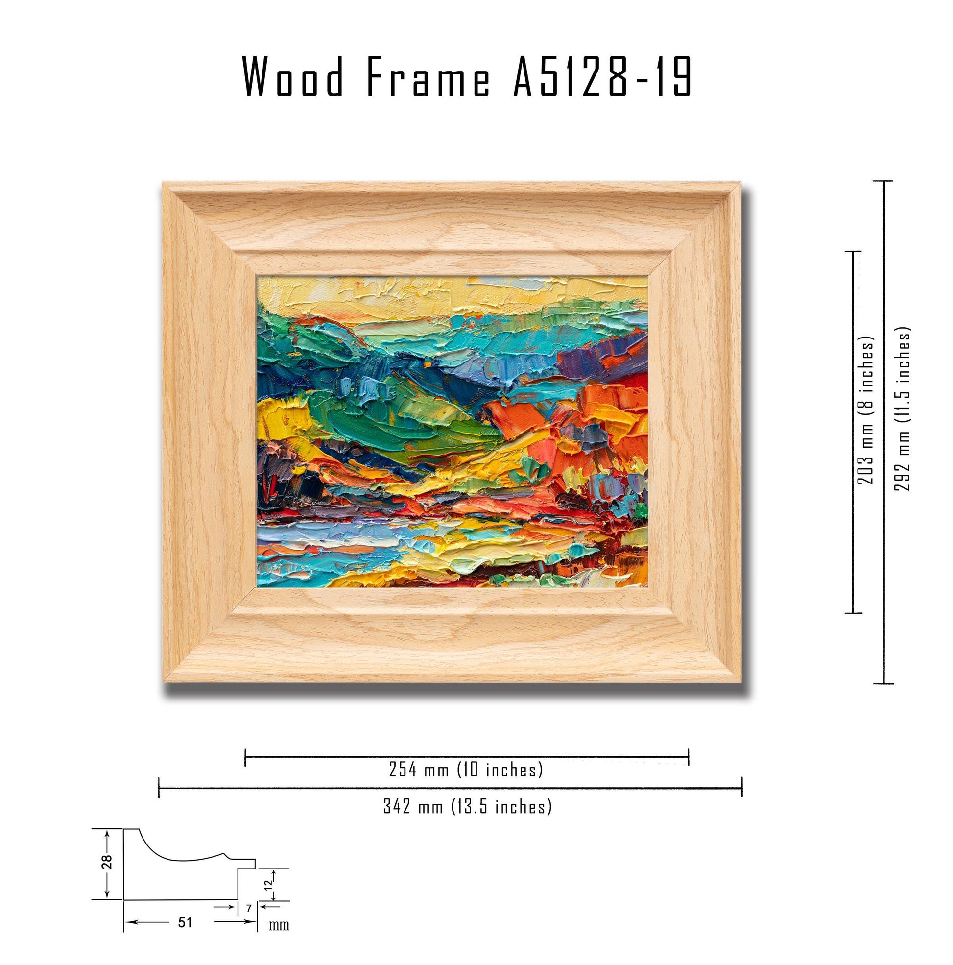 Original Landscape Painting Vibrant Textured Art Contemporary Oil Palette Knife Small Artwork