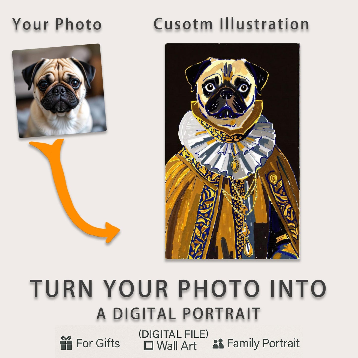 Custom Pet Portrait – Transform Your Pet into a Knight, Superhero or Fantasy Character – Digital Download, Perfect Gift for Pet Lovers