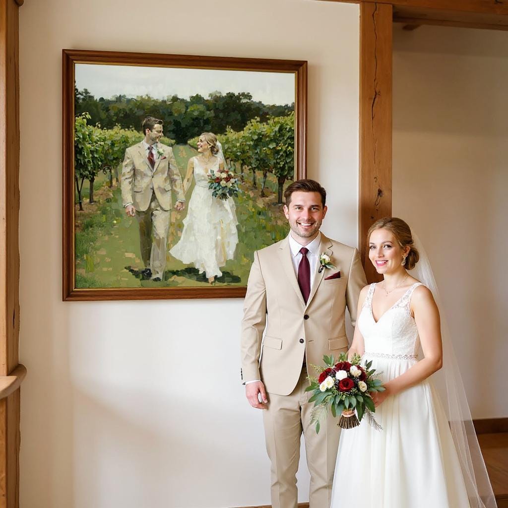 Oil Painting Wedding Portrait – Custom Keepsake Canvas Gift