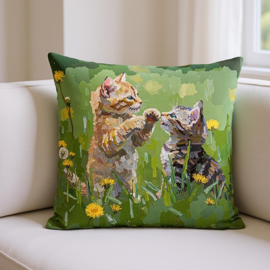 Personalized Oil Pet Pillow - Custom Thick Painted Cat Dog Pillow - Pet Gift