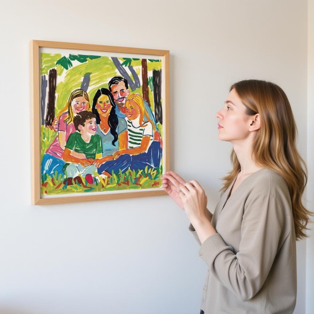 Hand Painted Family Portrait Canvas – Gift for Mom, Dad, or Couple, Custom Artwork