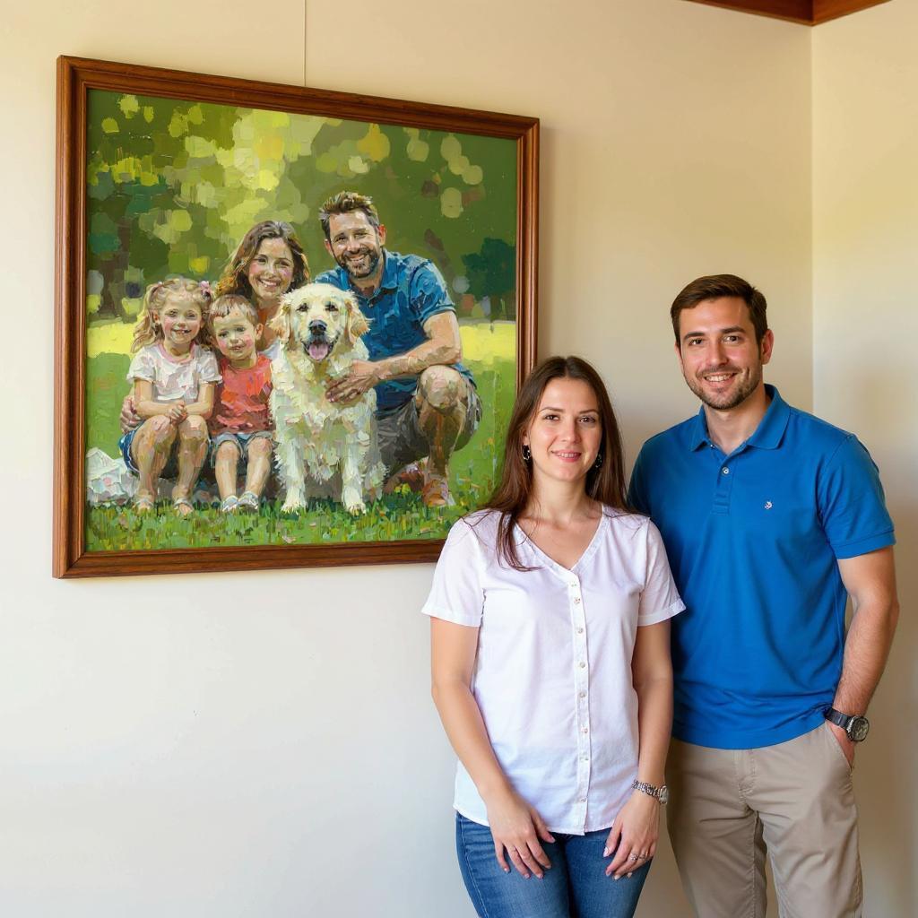 Hand-Painted Wedding Portrait – Custom Oil Canvas for Newlyweds