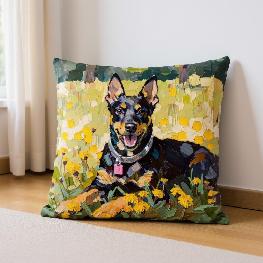 Custom Pet Throw Pillow - Dog or Cat Portrait in Hand-Drawn Style - Pet Memorial Gift