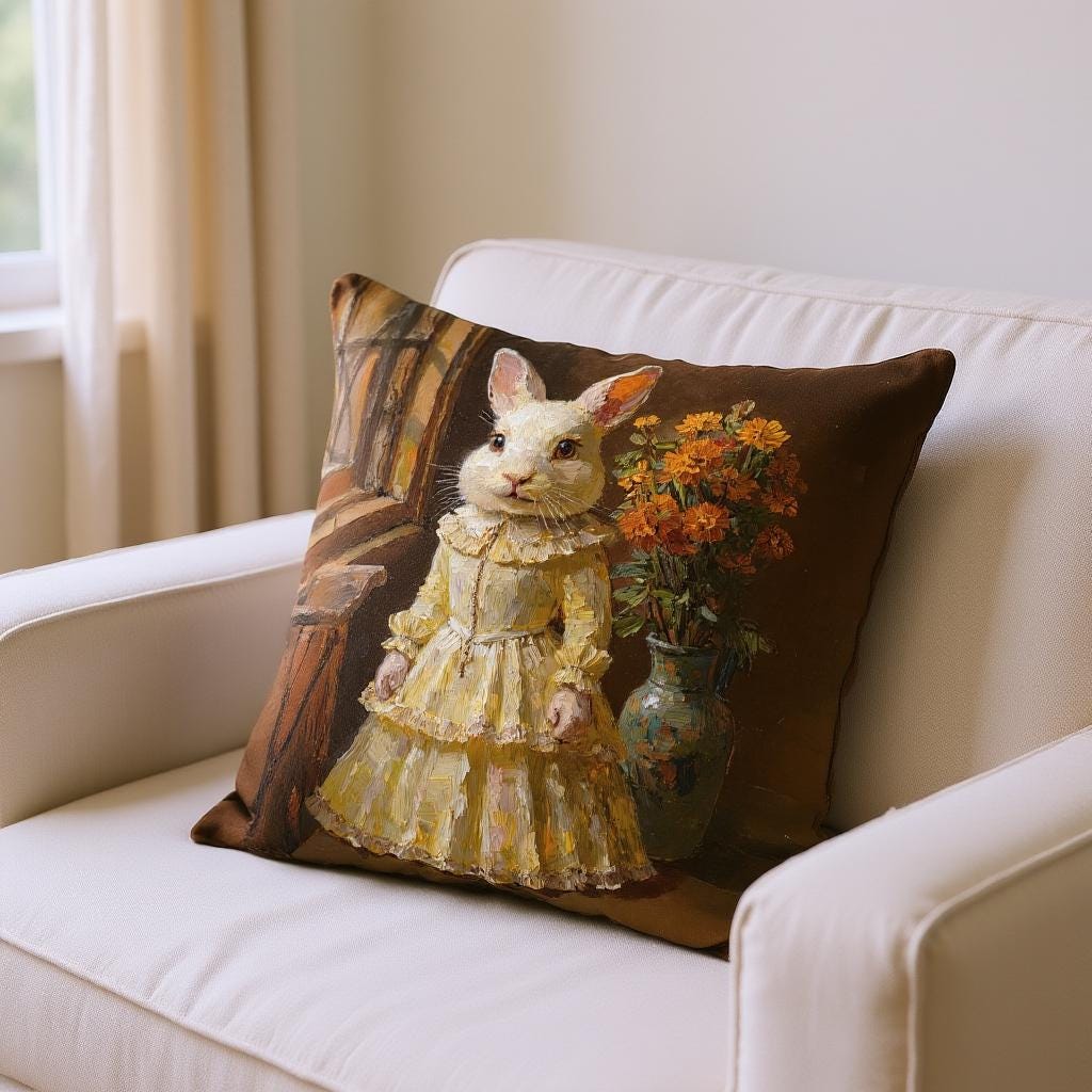 Regal Pet Portrait Pillow - Custom Painted Dog Cat as Lord Lady in Oil Style