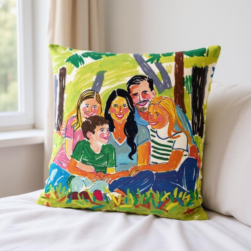Custom Painted Throw Pillow β Photo to Art Keepsake