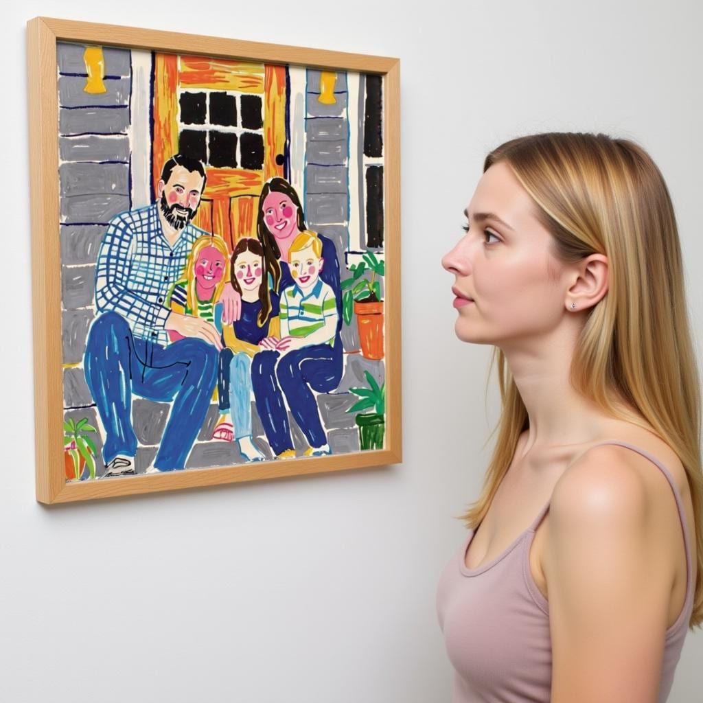 Custom Family Drawing on Canvas – Hand Drawn Portrait from Picture, Unique Anniversary Gift
