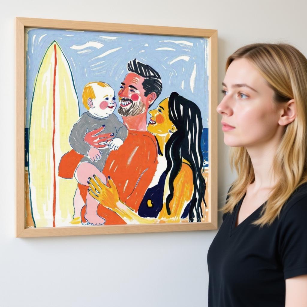 Illustrated Family Canvas Print – Personalized Family Art from Photo, Home Wall Decor