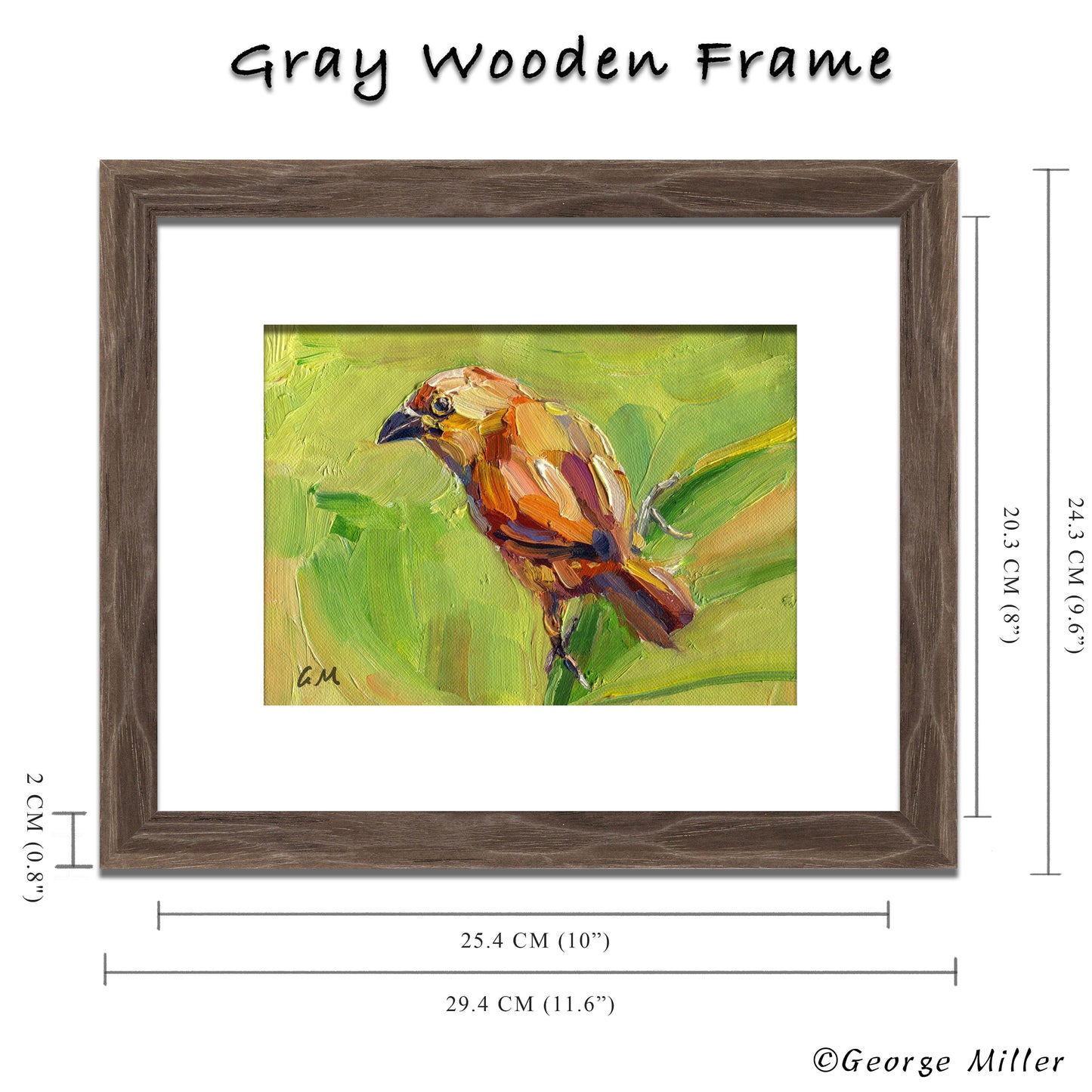 Modern Art Bird Painting Palette Knife Technique Vibrant Spring Nature Scene