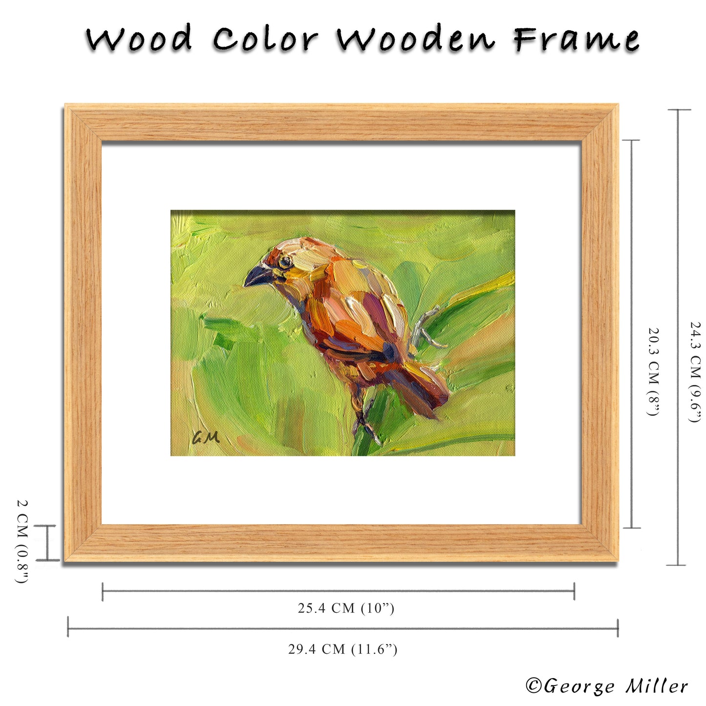 Modern Art Bird Painting Palette Knife Technique Vibrant Spring Nature Scene
