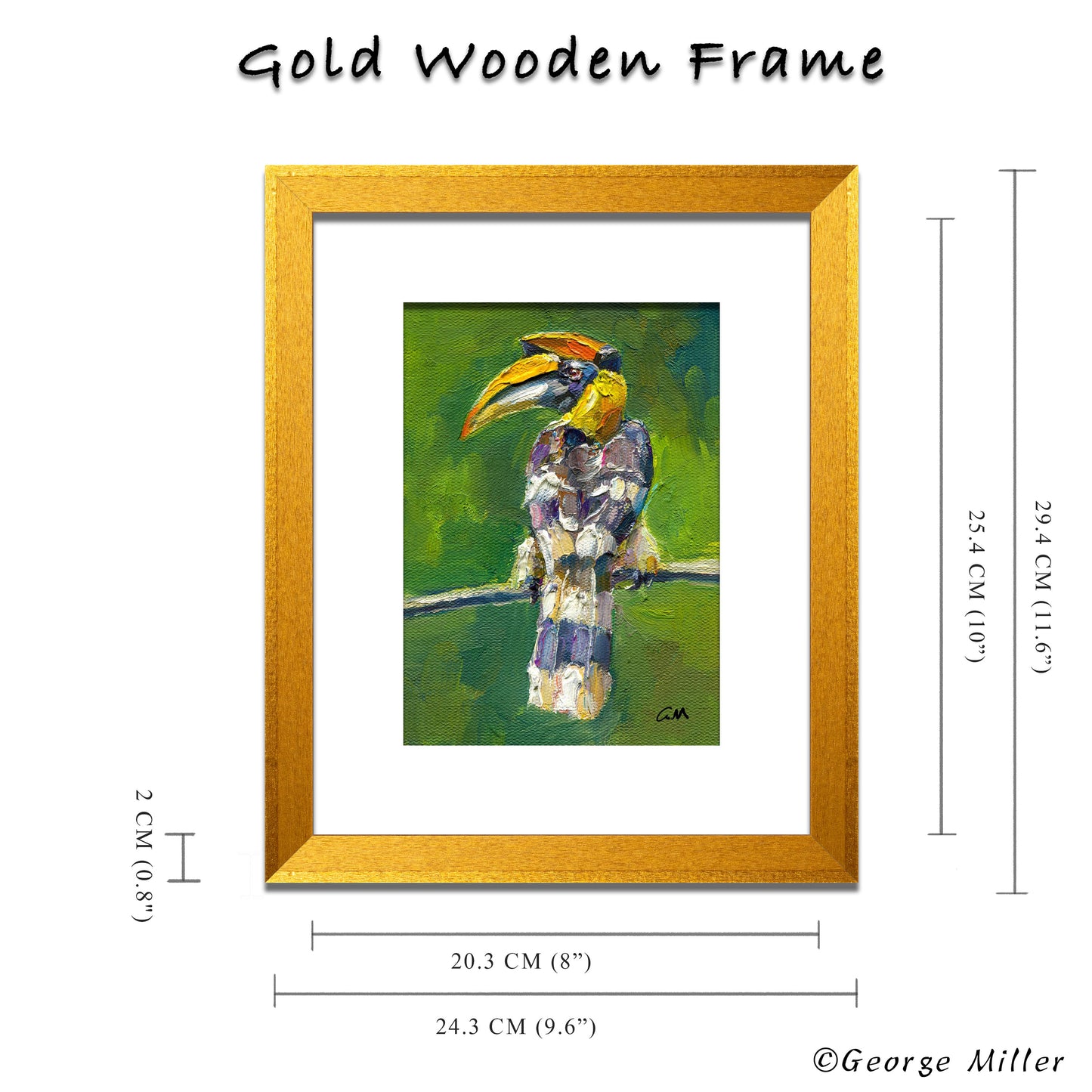 Modern Art European Wildlife Oil Painting Textured Woodpecker Portrait Contemporary Forest Scene