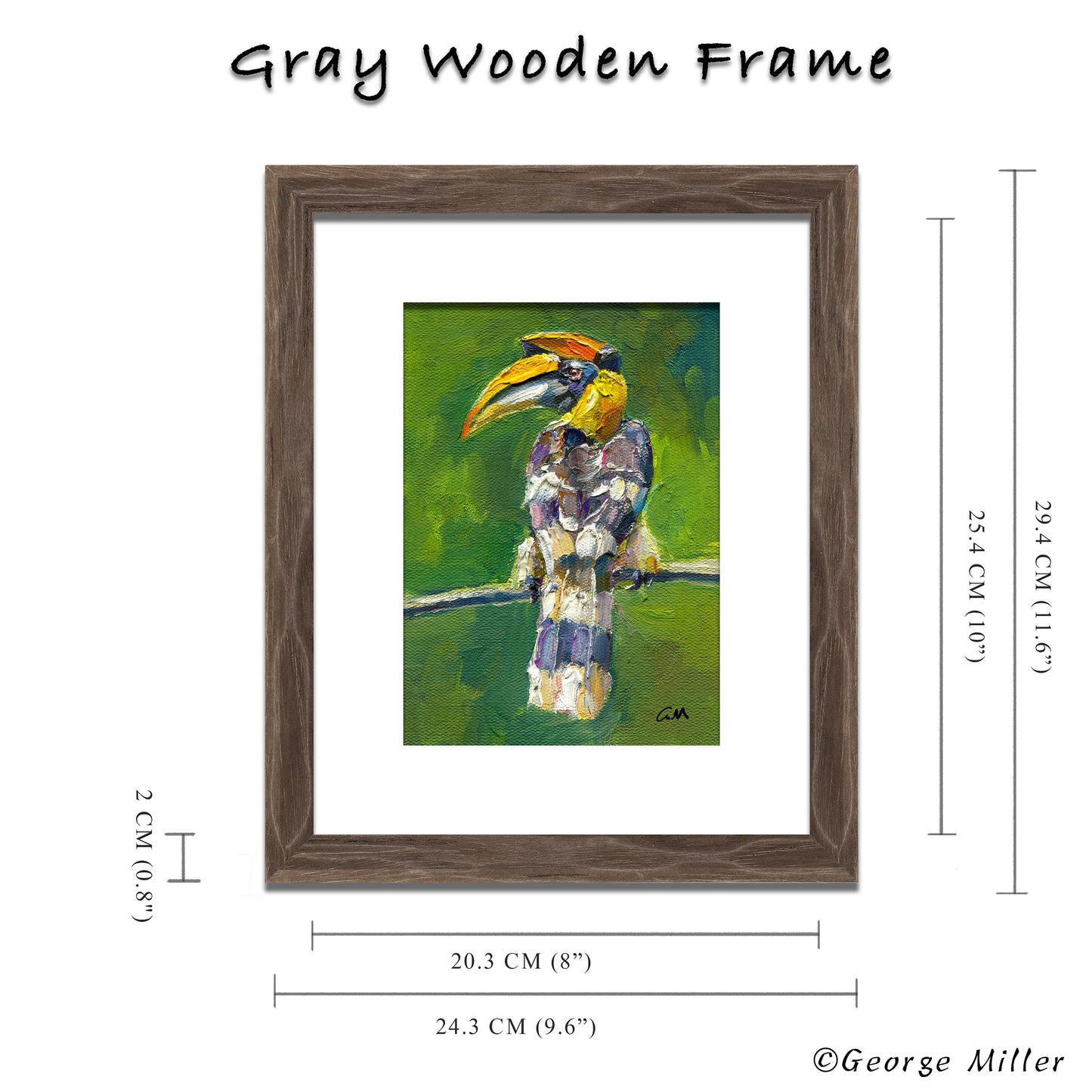 Modern Art European Wildlife Oil Painting Textured Woodpecker Portrait Contemporary Forest Scene