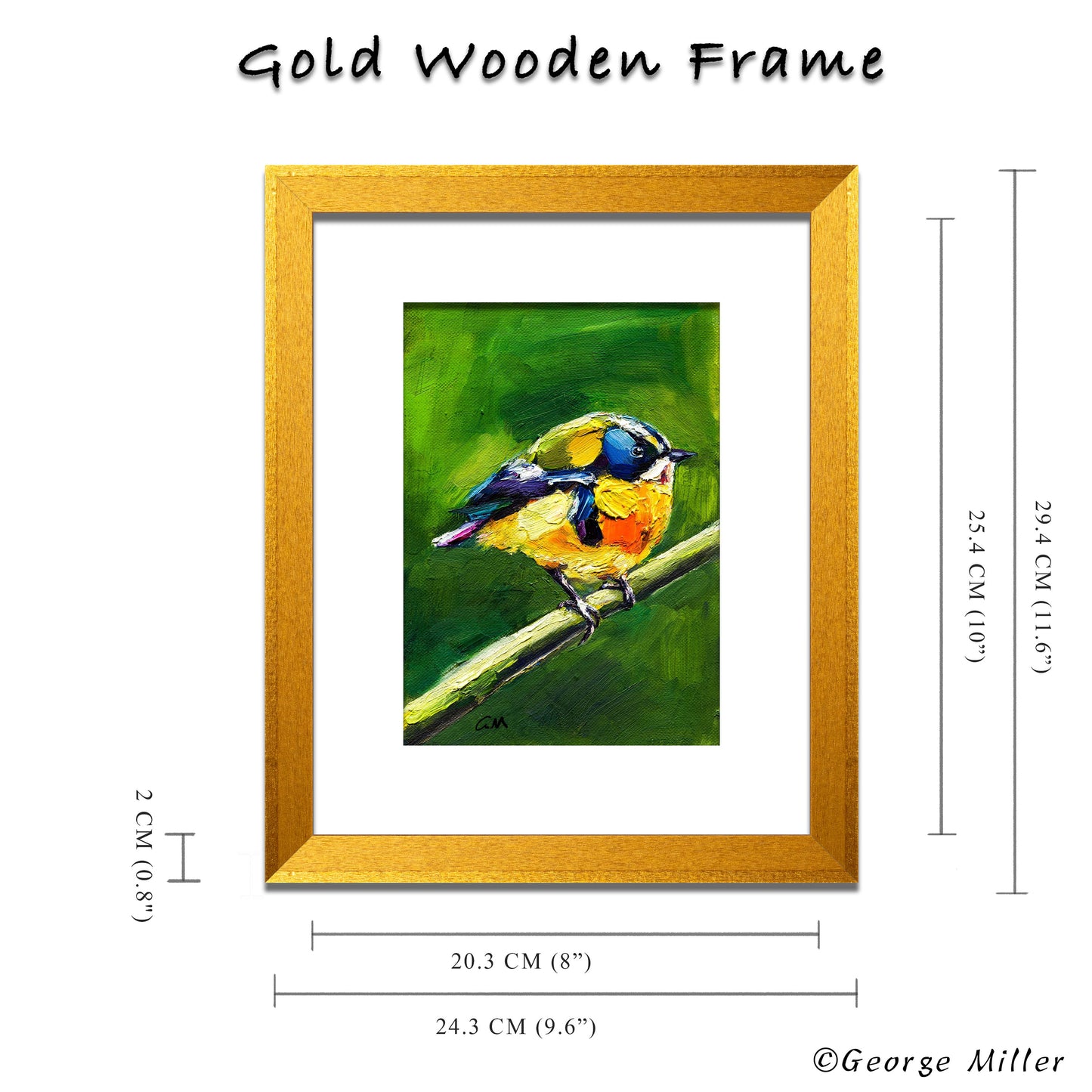 Palette Knife Painting, Original Oil Artwork, Impasto Bird Art, Small Bird Painting