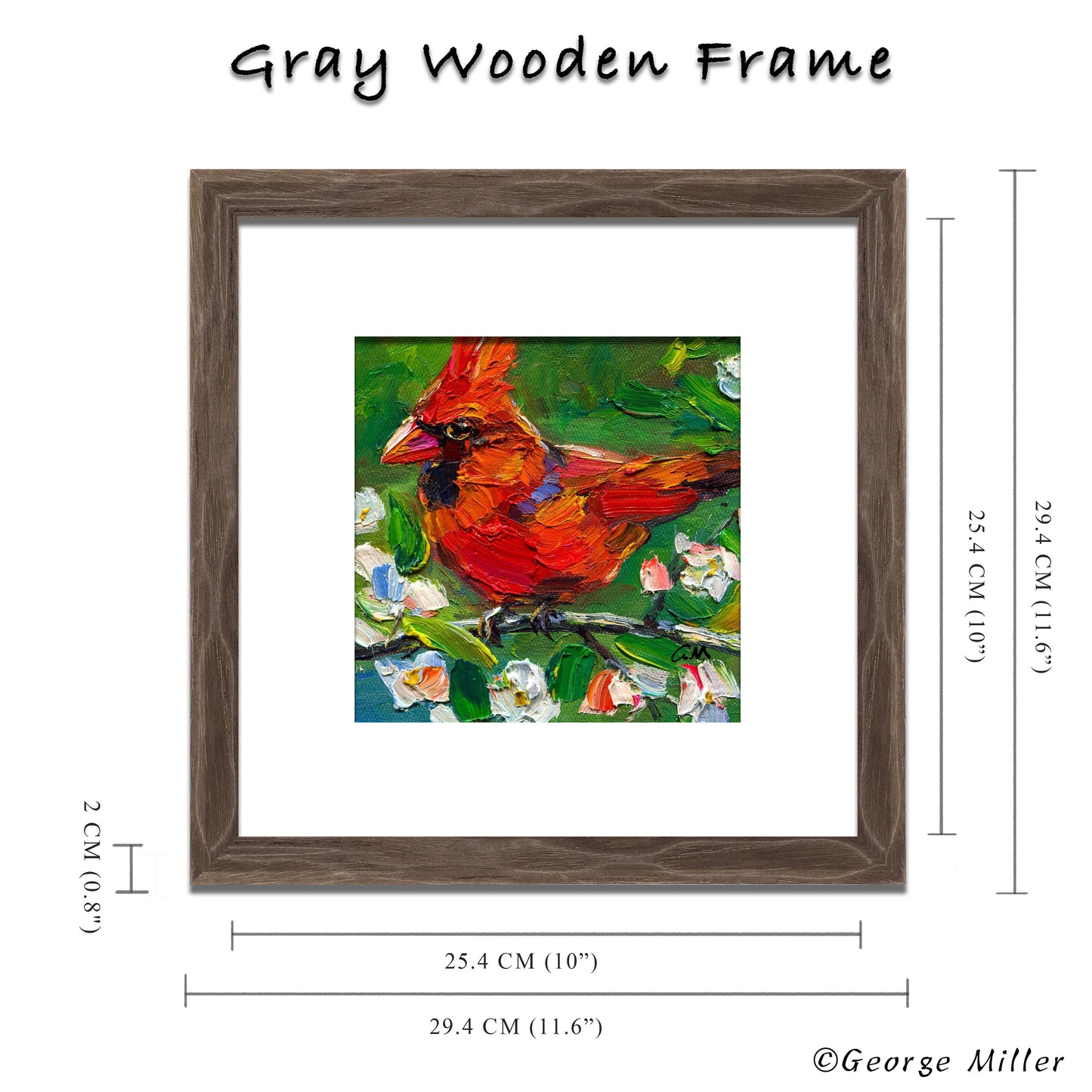 Colorful Bird Art, "Cardinal's Spring Serenade," Original Oil Painting on Canvas
