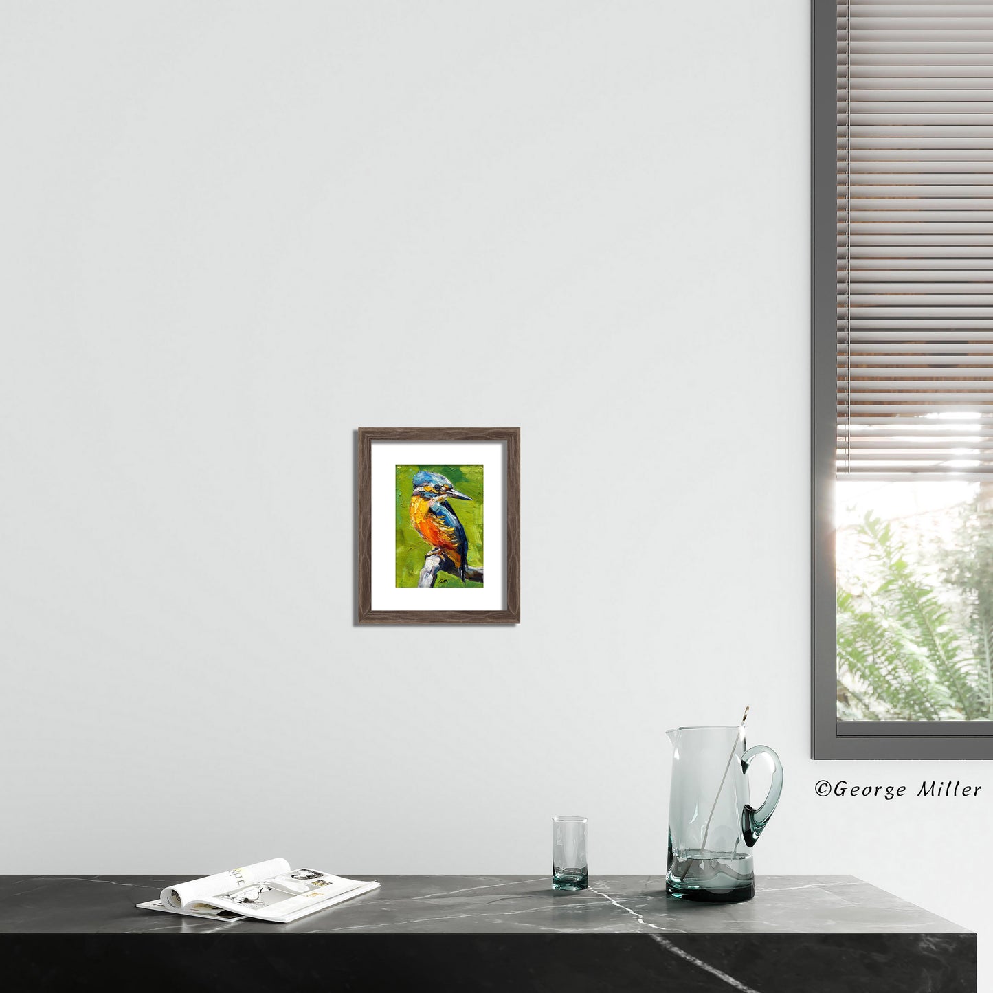 Textured Wall Art - Original Landscape Painting of Bird