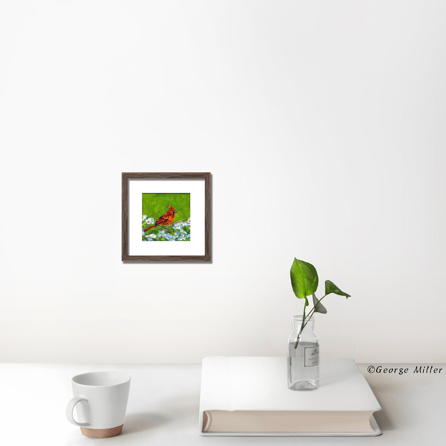 Impressionistic Bird Painting, Original Oil on Canvas, Textured Cardinal Art, Colorful Wall Decor, Nature Lovers Gift Idea