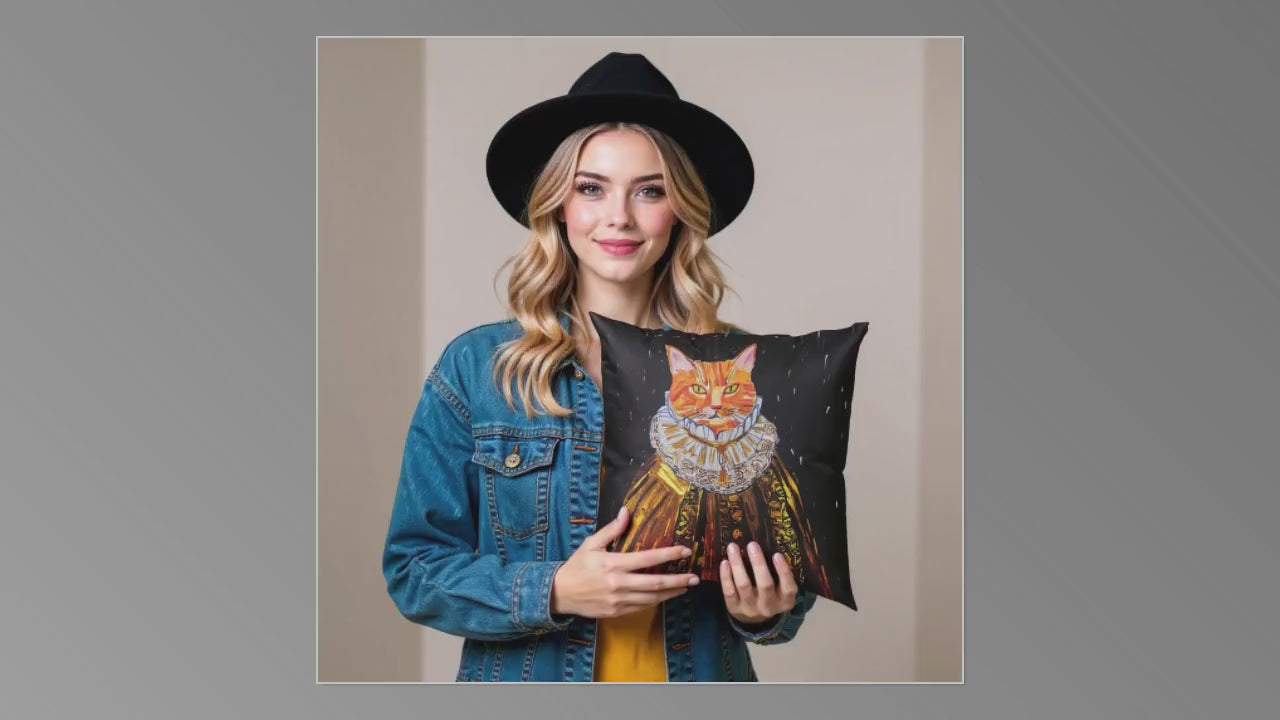 Custom Medieval Pet Portrait Pillow | Whimsical Knight Cat Dog Art | Personalized Pet Superhero Cushion | Whimsical Pet Costume Portrait