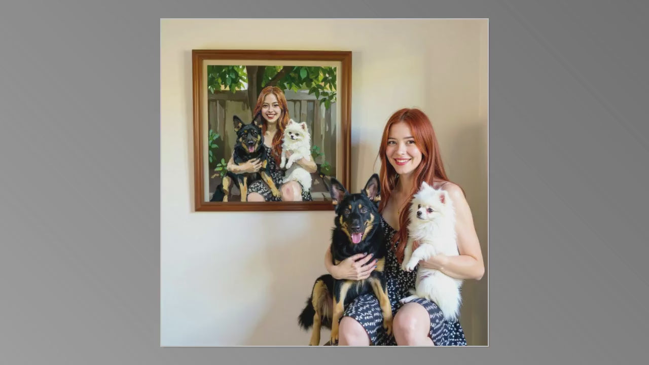 Custom Thick Oil Pet Portrait Giclee Canvas Print - Personalized Pet Oil Painting Giclee Print