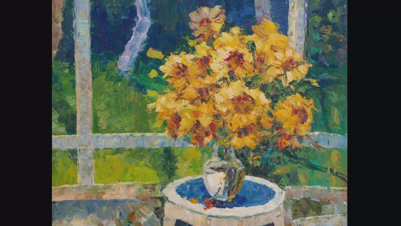 Sunflower Oil Painting, Flower Art, Large Canvas Painting, Abstract Canvas Painting, Wall Decor, Original Painting, Palette Knife Painting